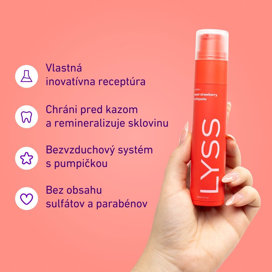 Jahodová zubná pasta LYSS